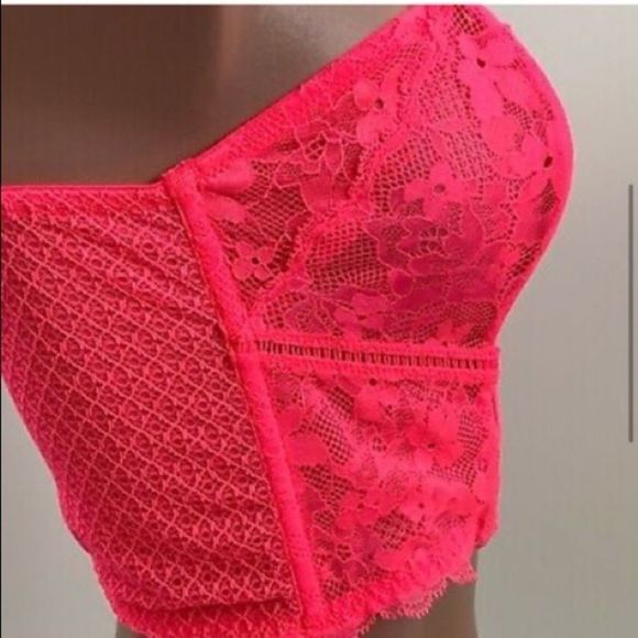 💕Victoria's Secret Dream Angels Lace Corset Bra Neon Pink NWT -Limited Edition - Picture 5 of 9